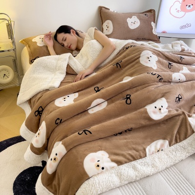 牛奶绒保暖毛毯子 双层加厚法兰绒毯子 办公室午睡家用沙发毯