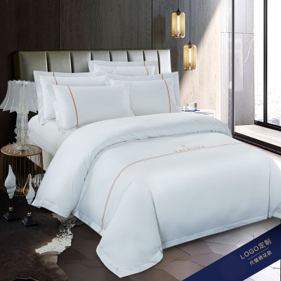 纯棉全棉贡缎床笠四件套 高档简约风床上用品 家纺民宿酒店布草