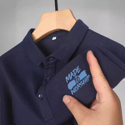 短袖t恤男装夏保罗翻领polo衫商务中国潮牌夏季珠地棉黑色上衣服