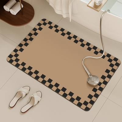 硅藻泥地垫浴室跨境家居卫生间吸水垫房间门垫可水洗速干耐磨脚垫