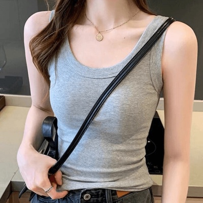 抖音爆款百搭防走光无袖内搭打底吊带背心女夏季修身显瘦外穿韩版