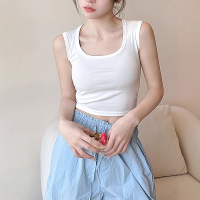 萝卜大叔遮副乳吊带背心女带胸垫一体外穿春夏秋打底内搭辣妹上衣