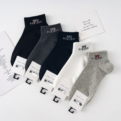 夏季棉袜子 男士船袜短袜户外运动袜纯学院风春夏袜子 厂家批发