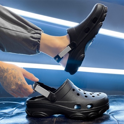 EVA洞洞鞋男士夏季外穿防滑踩屎感包头拖鞋开车运动沙滩凉鞋大码