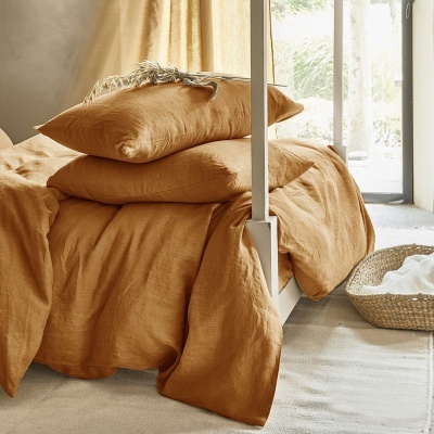 100大麻床单被套床上用品外贸轻奢夏裸睡水洗纯汉麻雨露麻四件套