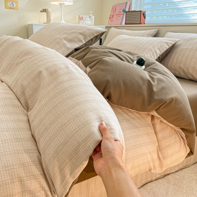 高端新疆长绒棉60支加厚磨毛全棉四件套轻奢床单被套纯棉小三件套