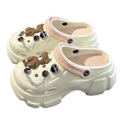 洞洞鞋女DIY透气拖鞋女凉鞋韩版防滑厚底凉拖鞋包头沙滩拖鞋批发