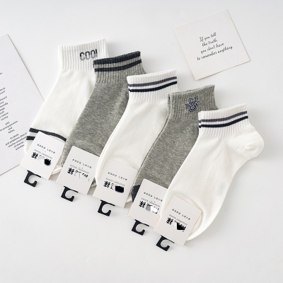 夏季棉袜子 男士船袜短袜户外运动袜纯学院风春夏袜子 厂家批发