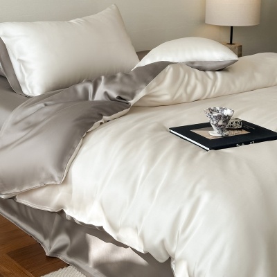 双面100支A类兰精天丝四件套 裸睡床单被套床笠夏季凉感床上用品9