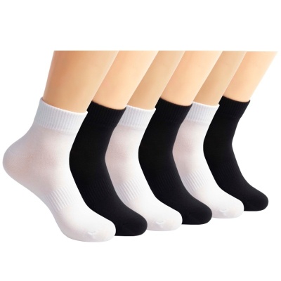 现货运动袜 黑白经典精梳棉男女短袜吸汗透气户外跑步袜厂家直销