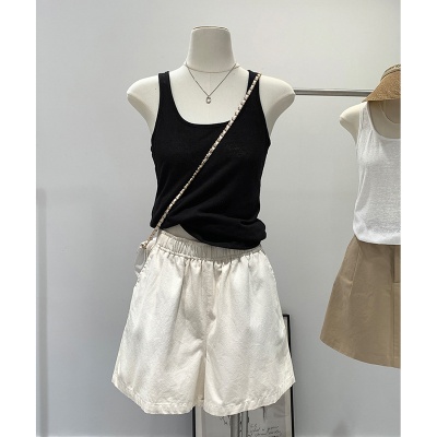 薄款雪花麻U领背心女夏季遮副乳打底内搭外穿无袖上衣ins工字吊带