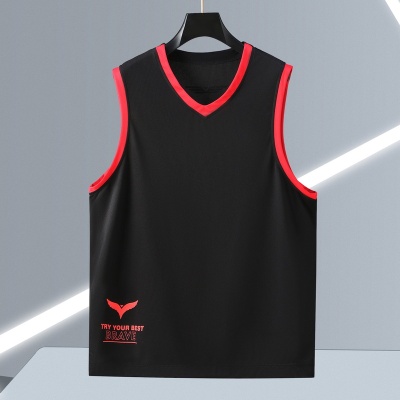 夏季加肥加大V领背心季篮球运动特大码透气速干健身跑步休闲套装