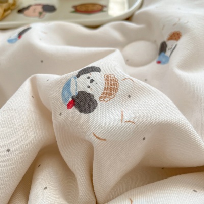 2025新款A类有氧针织双层纱花边单夏凉被空调被儿童被三件套四件