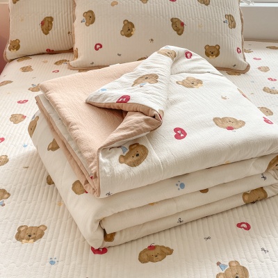 A类双层纱抗菌夏凉被四件套床盖三件套单双人可机洗空调被礼品被