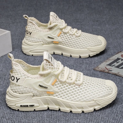 椰子男鞋夏季透气飞织网面鞋子男士户外运动鞋软底速干跑步休闲鞋