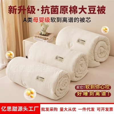 7A抗菌原棉大豆纤维被子被芯A类学生宿舍夏凉被加厚冬被礼品棉被