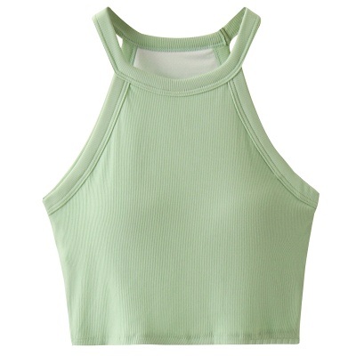 网红爆款个性挂脖背心女夏季性感超短露脐款螺纹莫代尔抹胸小吊带