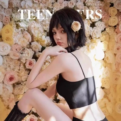 24001森色系麦穗款背心美背固定杯蕾丝聚拢美背V领性感内搭吊带女