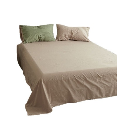 北欧简约水洗棉纯色四件套双拼被套宿舍三件套床笠款被罩双人床单