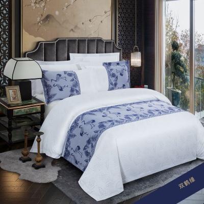纯棉全棉贡缎床笠四件套 高档简约风床上用品 家纺民宿酒店布草
