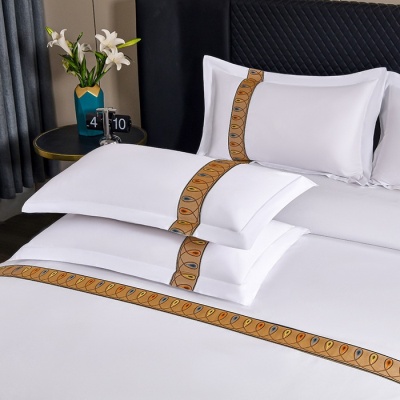 120克加密织带款酒店床上用品被套床单1.5m1.8米四件套批发代发