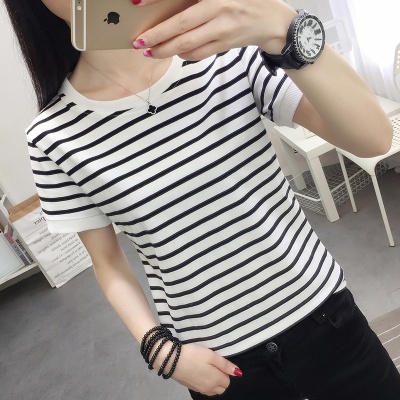 外贸2024夏季韩版新款短袖t恤女圆领宽松胖mm200斤大码女装体恤衫