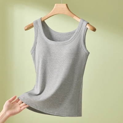 莫代尔带胸垫吊带背心女内搭一体式外穿大码免穿文胸美背打底春夏