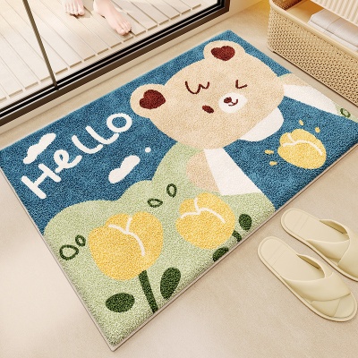 吸水小怪兽浴室地垫卫生间脚垫仿羊绒进门防滑垫家用卧室地毯门垫