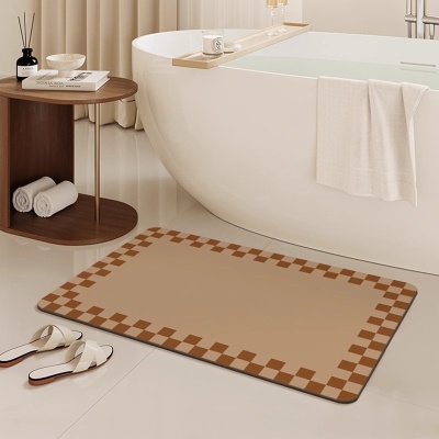 硅藻泥地垫浴室跨境家居卫生间吸水垫房间门垫可水洗速干耐磨脚垫