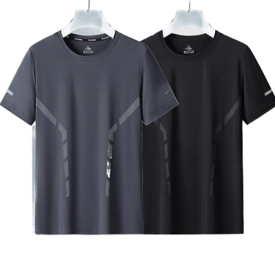 冰丝短袖t恤男士夏季宽松大码男装休闲百搭体恤衫韩版潮流衣服男T