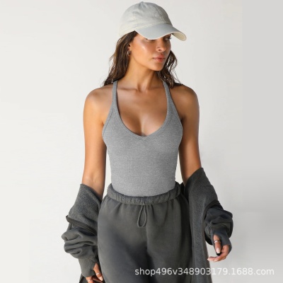 亚马逊欧码TEMUTK跨境Y2K春夏新款针织背心欧美女装修身上衣内搭