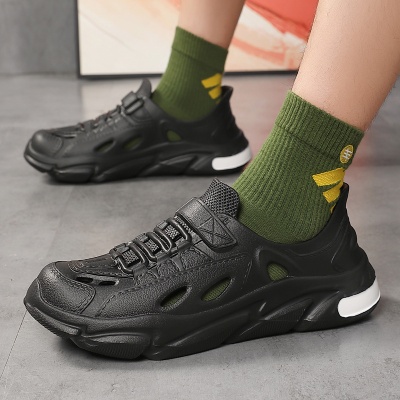 洞洞鞋男夏季外穿防臭防滑厚底运动涉水户外全包漂流沙滩椰子凉鞋