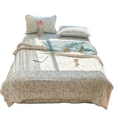 A类双层纱抗菌夏凉被四件套床盖三件套单双人可机洗空调被礼品被