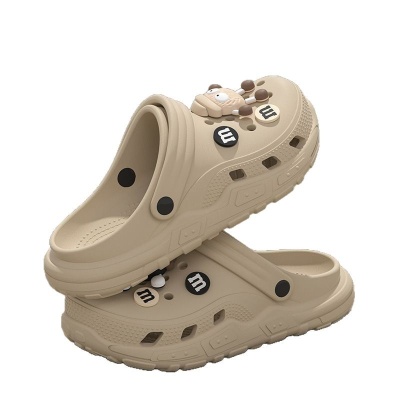 煤球洞洞鞋男夏季外穿踩屎感软底运动沙滩防滑防臭厚底包头凉拖鞋