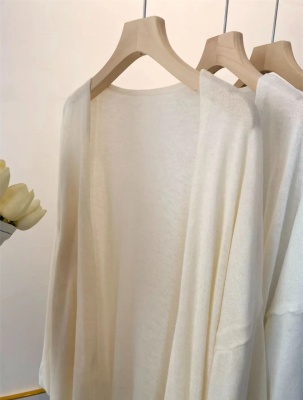 莱赛尔天丝针织开衫空调衫春秋罩衫冰丝凉感外搭披肩中长款女上衣