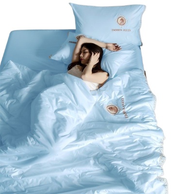 夏凉被冰丝四件套夏天空调被夏季薄款轻奢机洗三件套凉感双人宿3