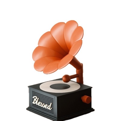 新款复古蓝牙音箱小型麦克风音响高音质迷你幸运留声机无线低音炮