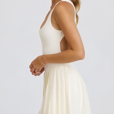 网球裙定制2025跨境连衣裙裸感亲肤运动裙健身美背紧身跑步瑜伽裙