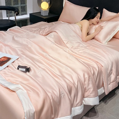 凉感丝夏凉被四件套非真丝天丝礼品夏被三件套宿舍薄夏天空调被子