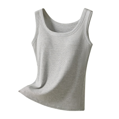 莫代尔带胸垫吊带背心女内搭一体式外穿大码免穿文胸美背打底春夏