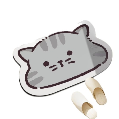 卡通趣味硅藻泥地垫可爱不规则动物浴室吸水地垫卫生间速干防滑垫