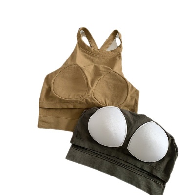 1881#针织吊带背心女裹胸西装内搭带胸垫一体美背内衣外穿打底