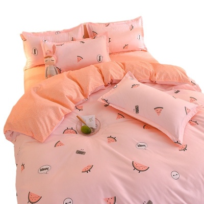 亲肤柔软厂家直销床上用品学生宿舍被单4件套 磨毛芦荟棉四件套