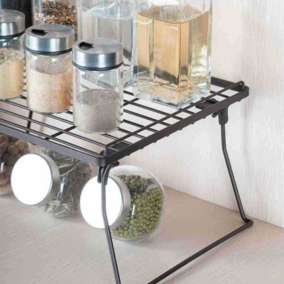 可叠加厨房收纳架卫生间储物架橱柜分层置物架办公室折叠整理架