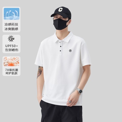 短袖POLO衫男夏季新款抗菌透气舒适半袖体恤青年时尚百搭上衣男装