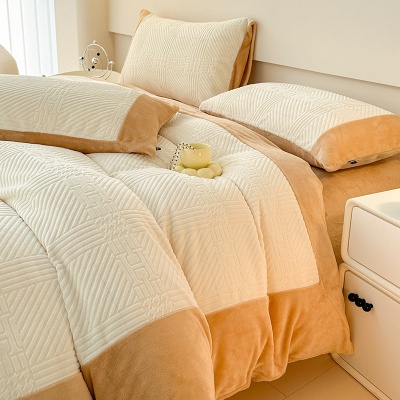 冬季花牛奶绒四件套a类加厚珊瑚绒床单被套法兰绒床上用品加绒