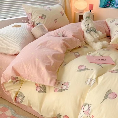 新款卡通床上用品四件套床单被套三件套单人双人学生宿舍寝室