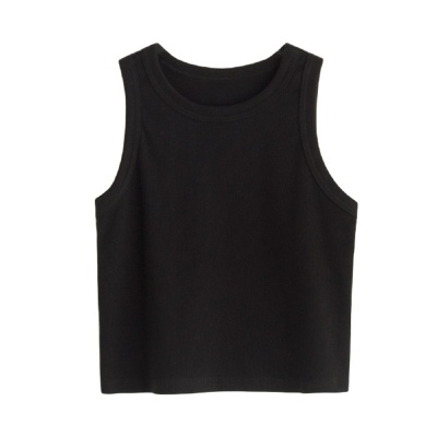 2025春夏新款个性辣妹黑色背心女外穿内搭运动风短款吊带上衣打底