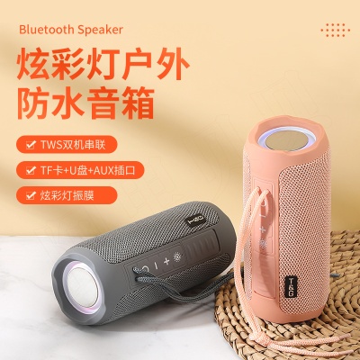 跨境热销无线蓝牙音响TG227布艺蓝牙音箱防水便携式USB插卡低音炮