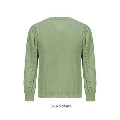 亚马逊外贸速卖通欧美跨境女装简约针织衫开衫上衣女毛衣秋冬新款